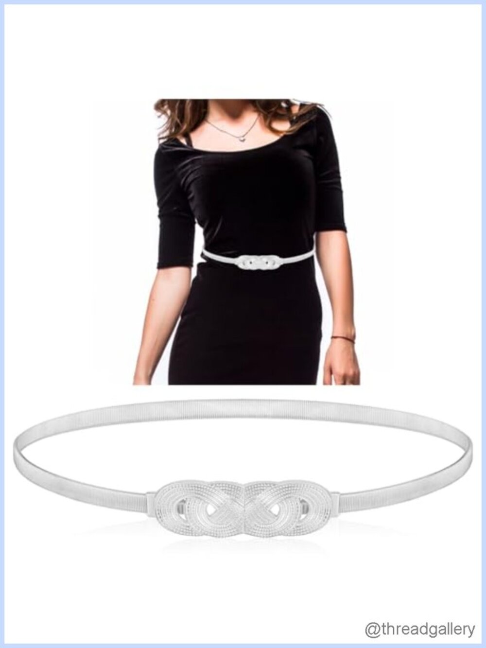 Metal Stretch Elastic Skinny Thin Belt for Women Dresses